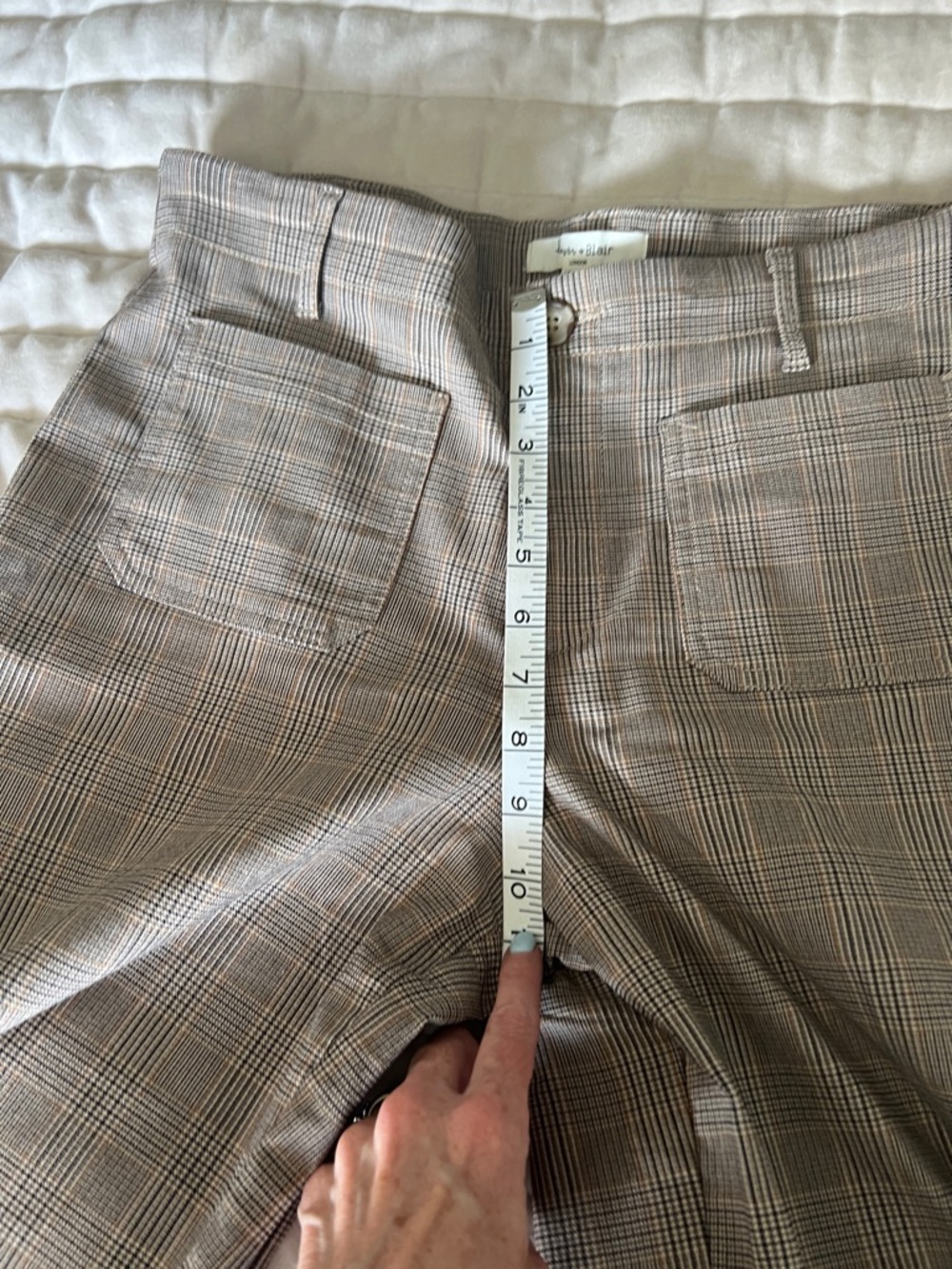 Haver & Blair Trouser Pants Women Large brown plaid Wide Leg Cropped Career - Picture 7 of 11